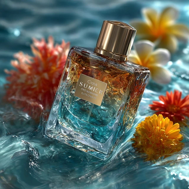 Luxury Perfume in Water Still Life Product Photo