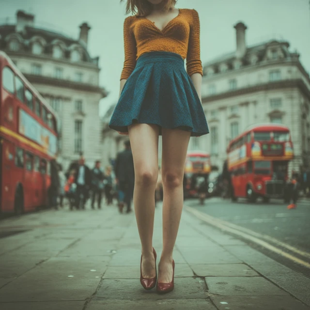 Woman in Heels in Piccadilly Circus London