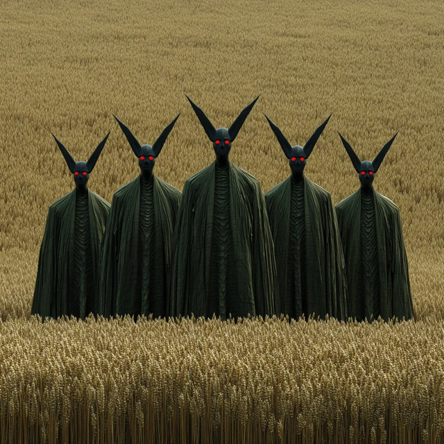 Horror Demons in Wheat Field Artwork
