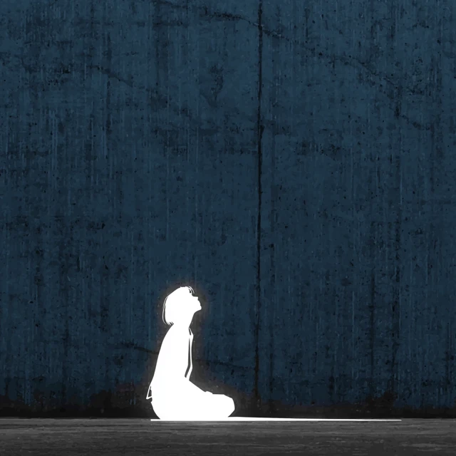 Minimalist Silhouette Art of a Girl in a Relaxed Pose