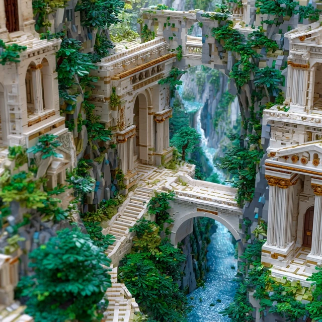 Ancient Roman Citadel in Lush Forest