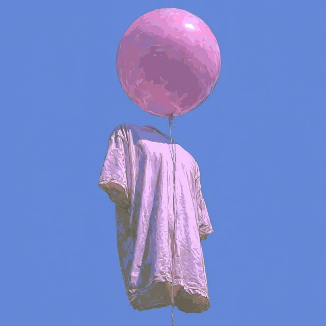 Floating TShirt with Balloon Vector Art Illustration