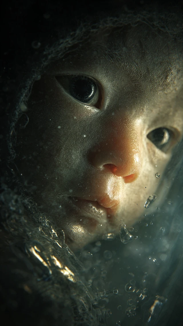 Realistic Fetus in Womb Thinking Deeply