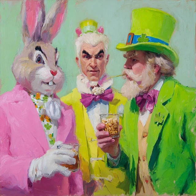 Cereal Mascots in High Fashion Painting