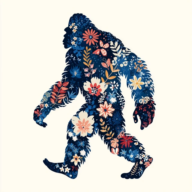 Bigfoot Floral Illustration Summer Colors