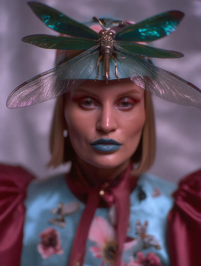 Girl with Dragonfly Hat Portrait Photography