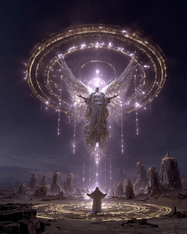 Biblically Accurate Angel Descending Digital Painting