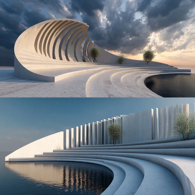 Modern Amphitheater Scallop Shell Design