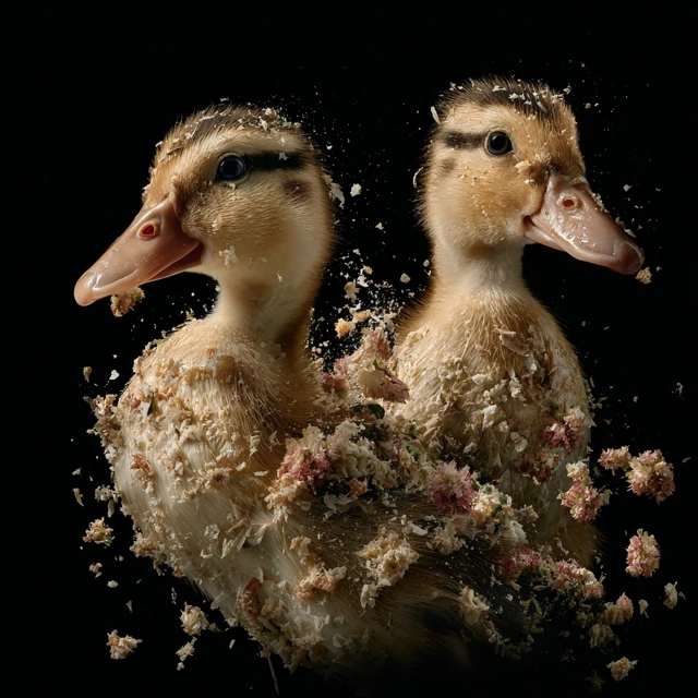 Smashed Ducklings A Unique Artistic Composition
