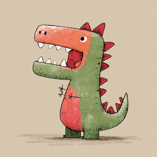 Cute Cartoon Dinosaur Illustration