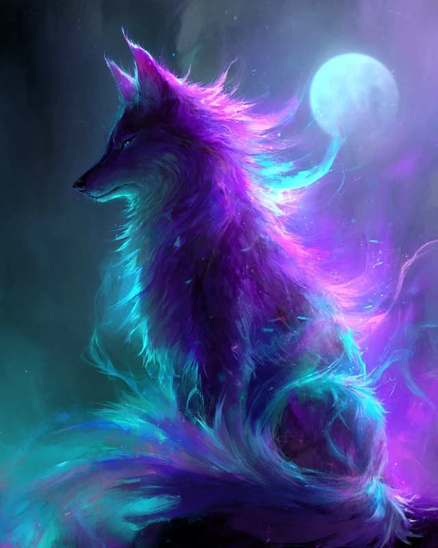Twilight Moonwolf Aurora Fantasy Art
