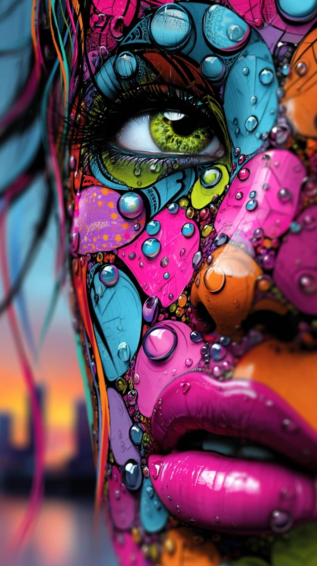 Psychedelic Alien Goddess Surreal Portrait Art