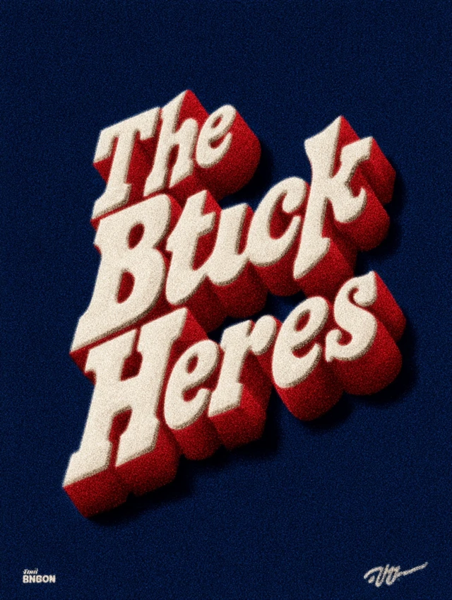 Vintage Propaganda Poster: The Buck Stops Here