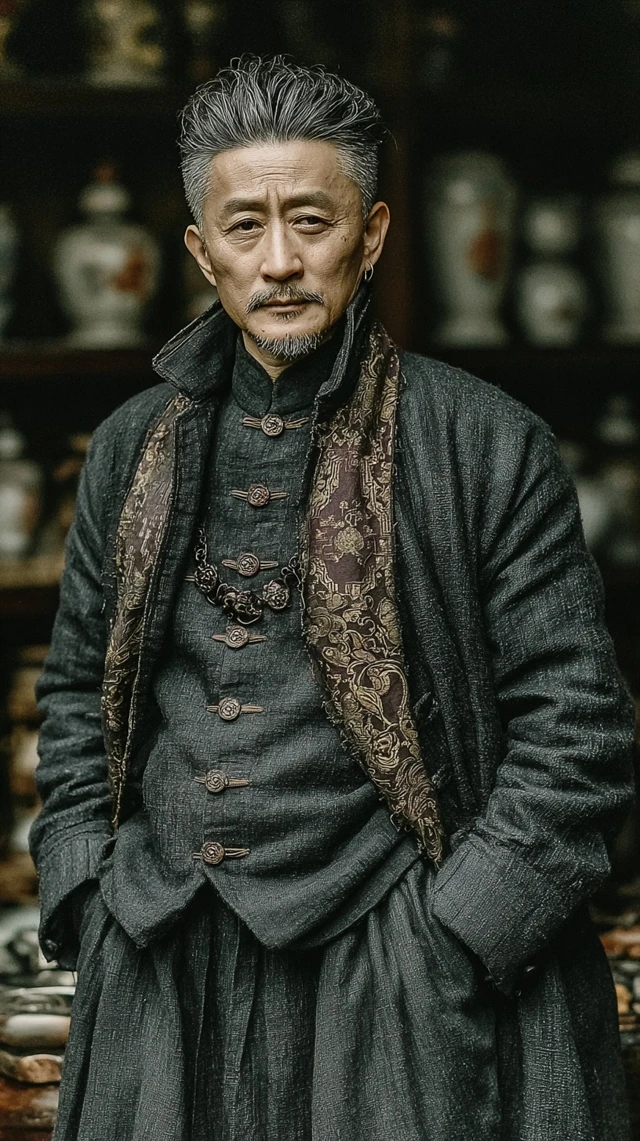 Oriental Elder Portrait Regal and Wise