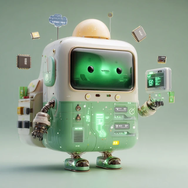 Cute 3D Computing System Character