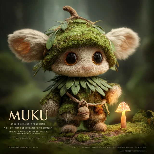 Cute Forest Spirit Muku 3D Toy Character Art