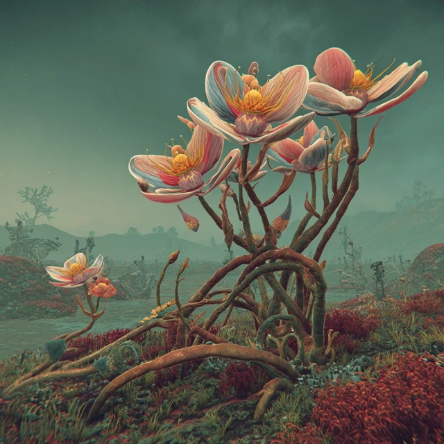 Alien Flower Species on Distant Planet