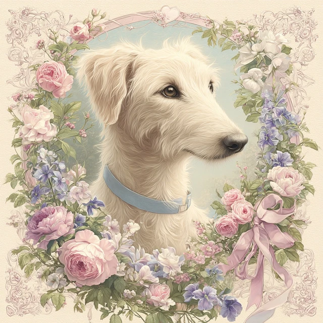 Irish Wolfhound Art Nouveau Portrait
