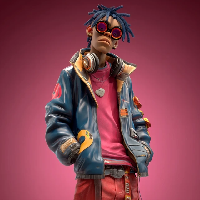 RnB Musician in Futuristic Urban Style
