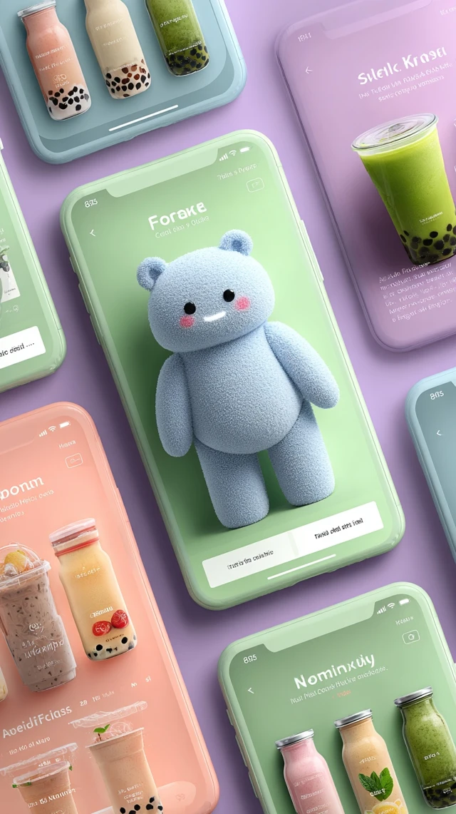 Food Delivery App UI Design Bubble Tea Robot
