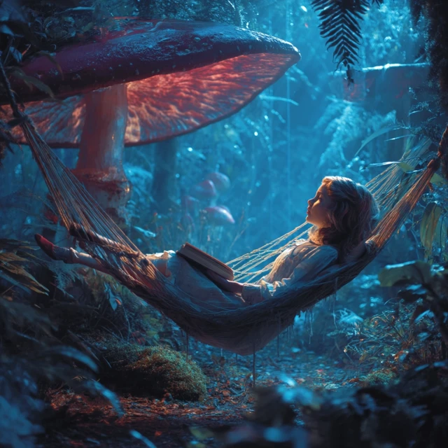 Alice in Wonderland Enchanted Forest Hammock Scene