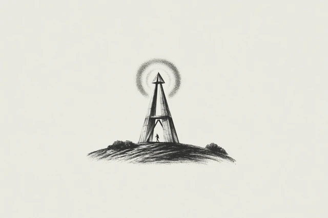 Minimalist Frontier Outpost Icon Vector Art