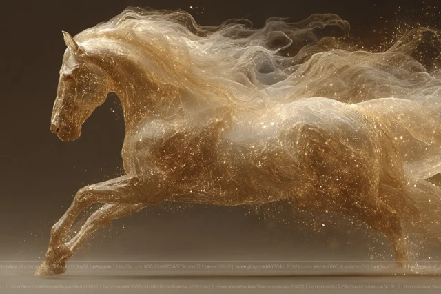 Golden Horse Cosmic Fantasy Art