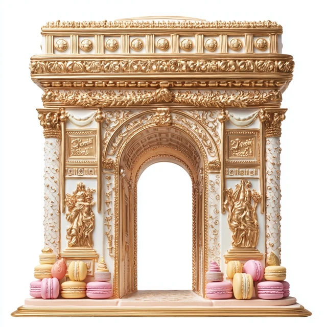 Golden Laduree Macaron Arch Dessert