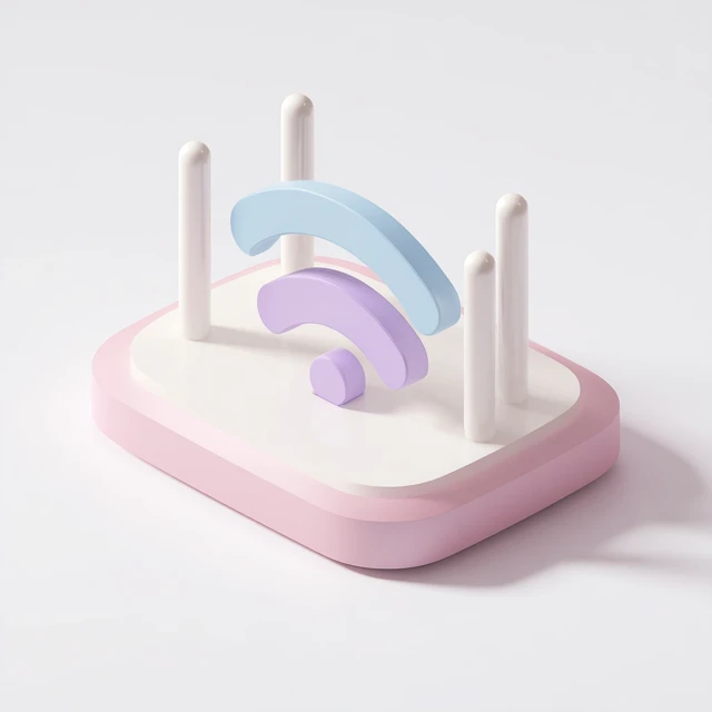 3D Pastel Wifi Router Icon - Minimalist Technology