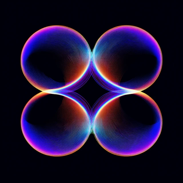 Glowing Neon Circles Abstract Design
