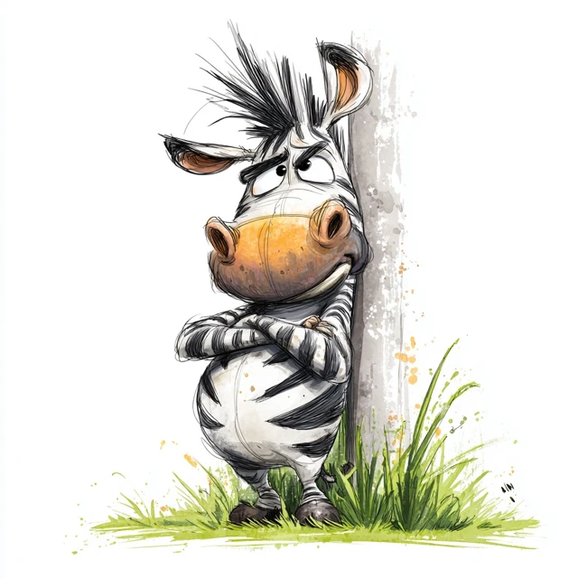 Cartoon Zebra Illustration by Skottie Young