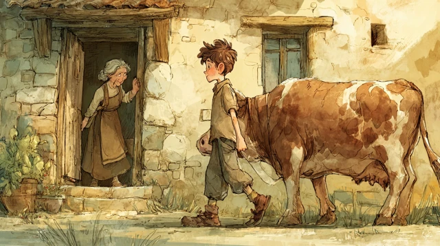 Jack and the Cow Illustration Childrens Book