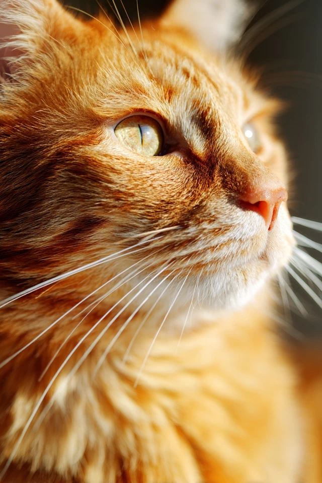 Orange Tabby Cat Close Up Realistic Photography