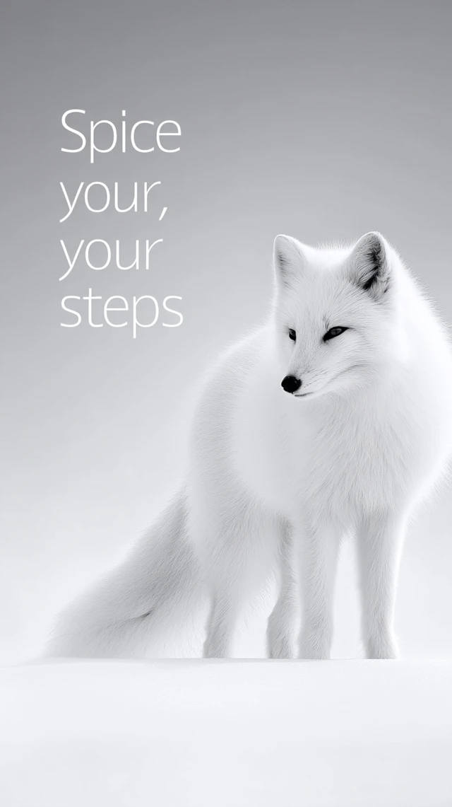 Arctic Fox Minimalist Advertising Image