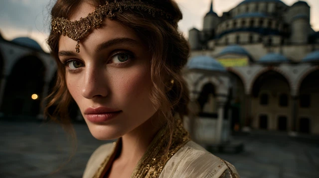 Turkish Supermodel in Istanbul Historic Setting