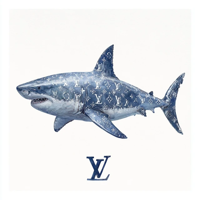 Shark Meets Louis Vuitton Wall Art