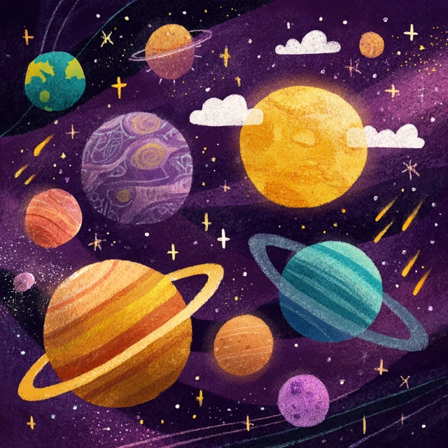 Solar System Illustration Preschool Science Book
