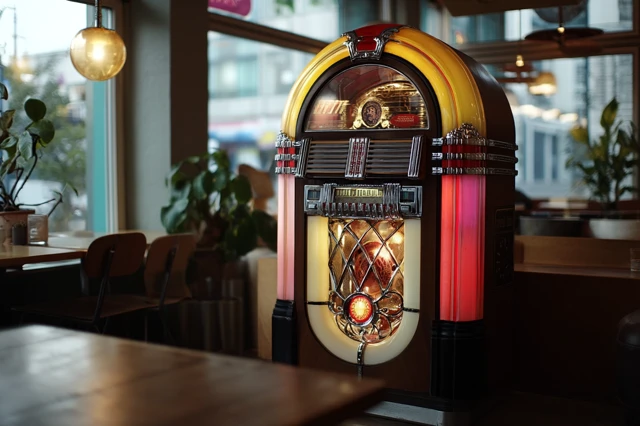 Jukebox in a Cafe Retro Music Scene