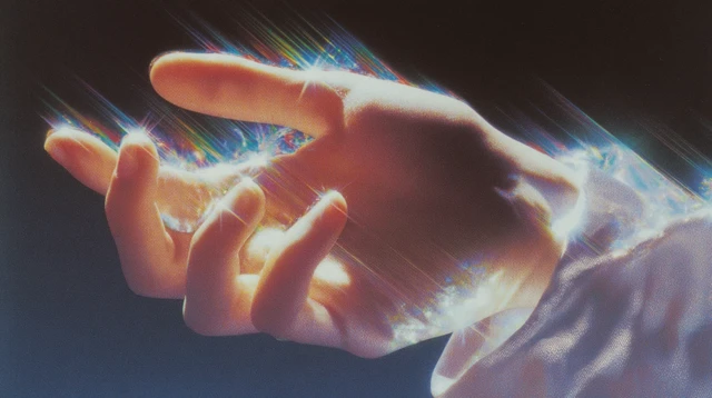 Glowing Hand in Space