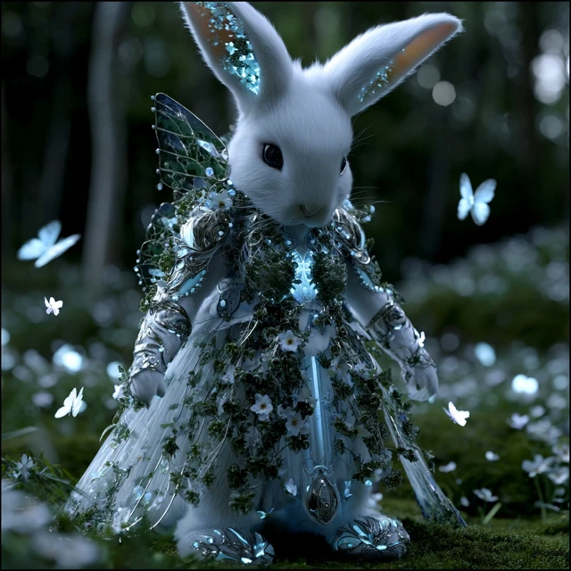 Rabbit Goddess in the Forest: Divine Fantasy Art