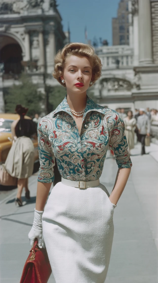 1950s Fashion Woman on Fifth Avenue