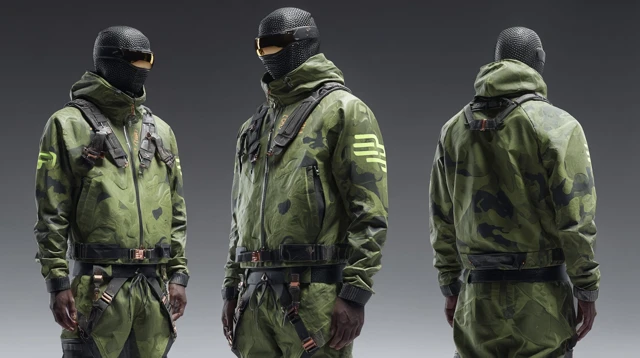 Cyberpunk Techwear Fashion with Mountain Dew Green
