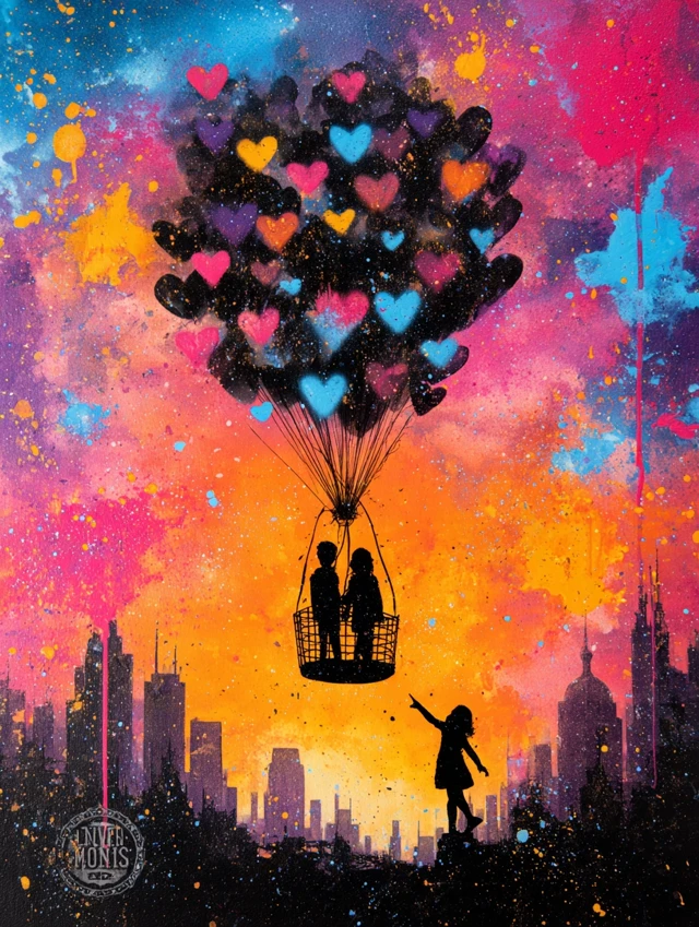 Heart Balloon Painting Graffiti Pop Art