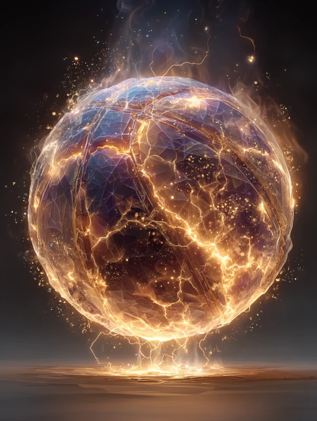 Glowing Basketball Ball Energy Burst - Fantasy Art