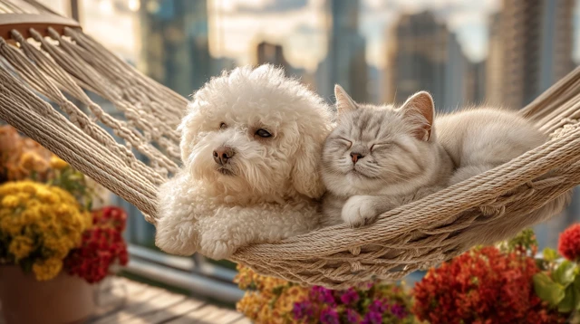 Bichon Frise Puppy Scottish Fold Kitten Bliss