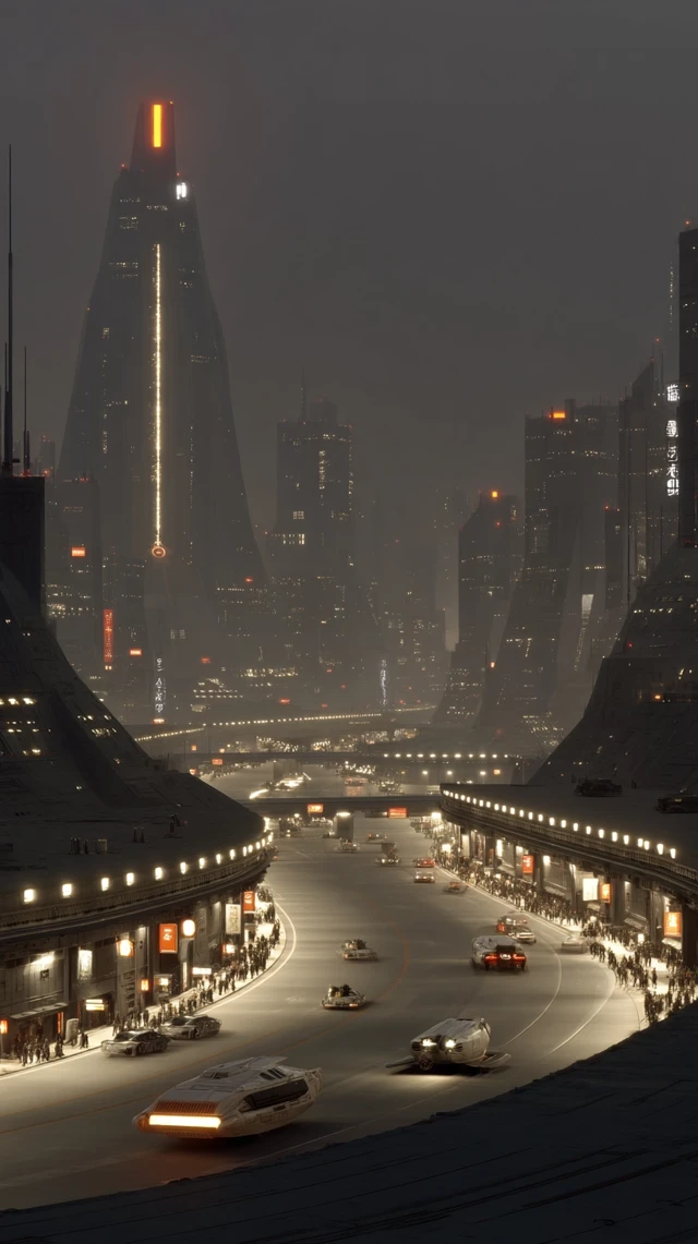 Cyberpunk City Futuristic Transportation Hub