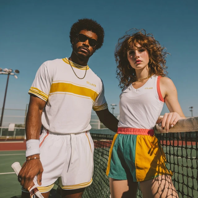 STELLAR 80s Athletic Wear Tennis Court Ad Campaign