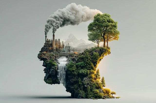 Reduce CO2 Emissions Eco Friendly Industry and Climate Concept