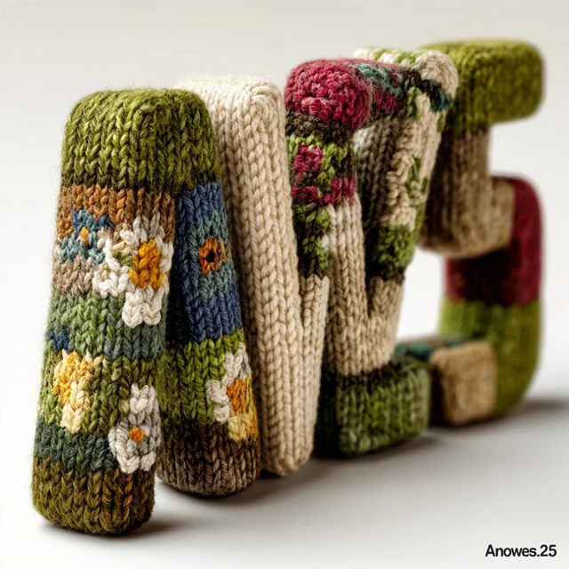 Knitted AW25 Letters and Numbers