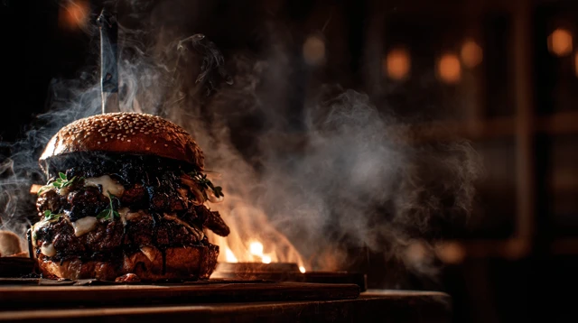 Epic Tomahawk Steak Burger Food Photography